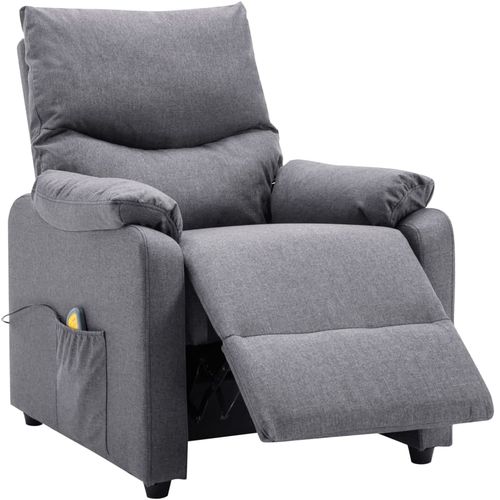 Električna masažna fotelja od tkanine svjetlosiva slika 5