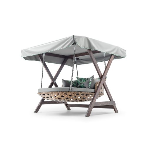 Dominic - Grey Grey Garden Double Swing Chair slika 1