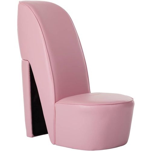 Stolica u obliku visoke pete od umjetne kože ružičasta slika 16