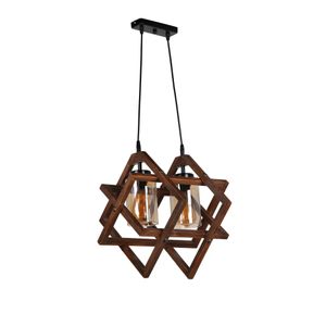 Opviq Berlin AhÅŸap 2 Li SarkÄ±t Ceviz Walnut Chandelier