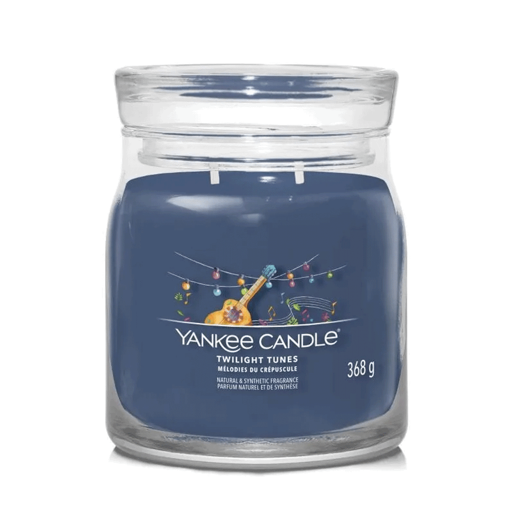 Yankee Candle Portacandele Twilight Dusk In Vetro Blu – 15,3x27 Cm, Per Candele 410g E 623g