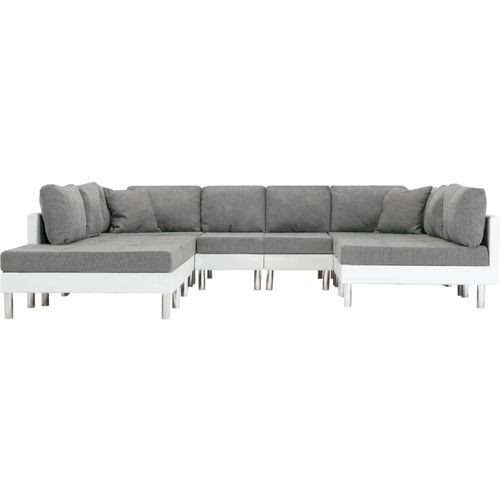 Modularna sofa od umjetne kože bijela slika 11