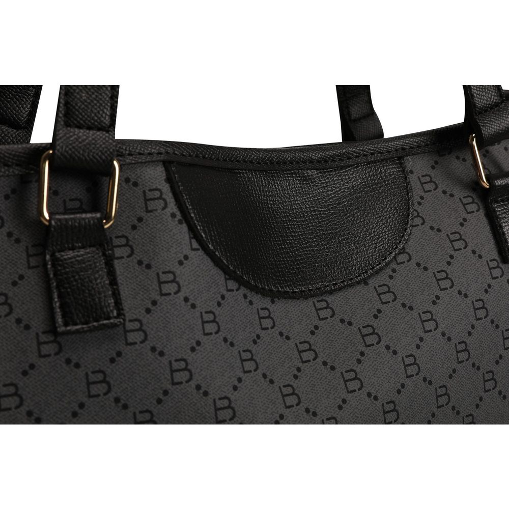 Elegantna Tote Torba 355 v2 - Siva sa Crnim Detaljima slika 6