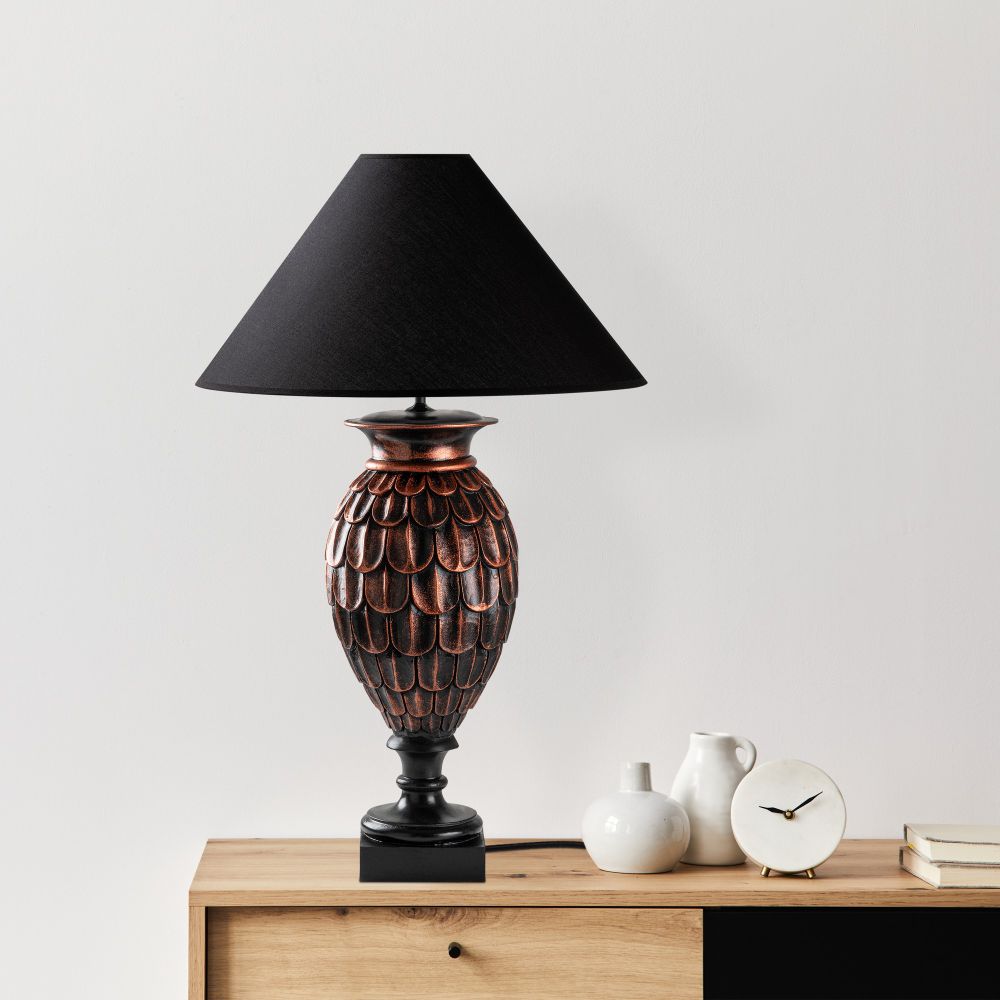 ELEGANZE-5301 Smeđa i Crna Stolna Lampa slika 1