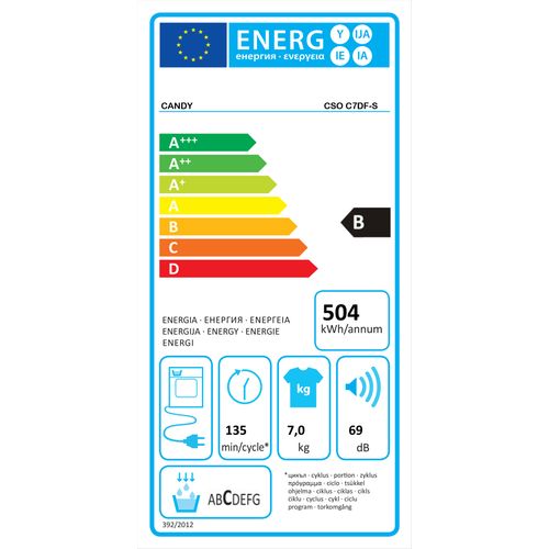Candy CSOC7DF-S mašina za sušenje veša, kondenzaciona, 7 kg slika 2