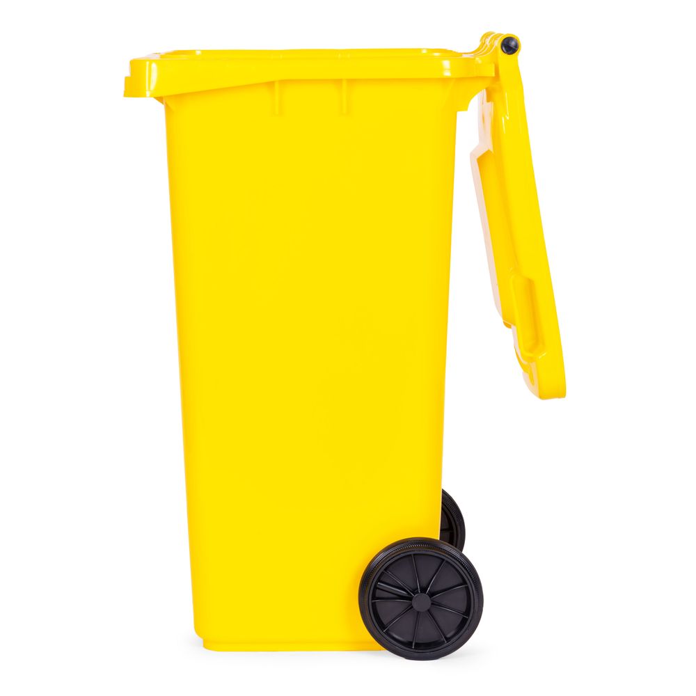 Kanta za otpad 120 L – žuta, plastika, s kotačima slika 7