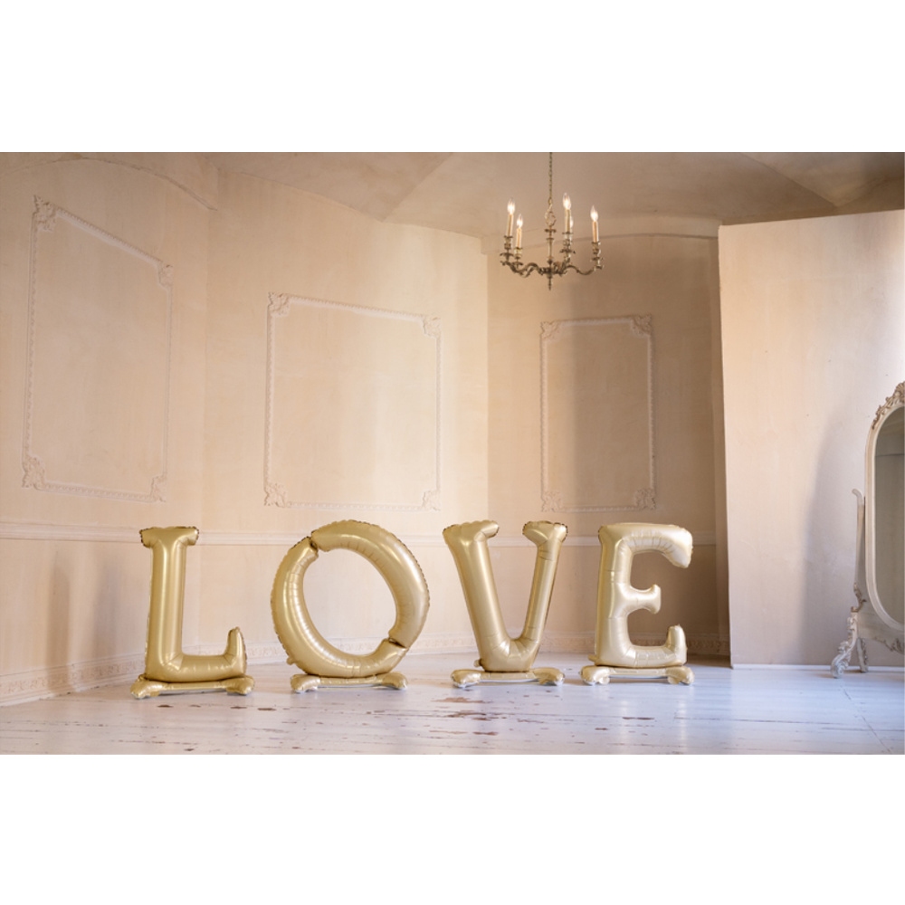 FB271S-019 Folijski balon Love 350x114cm, Zlatni slika 3