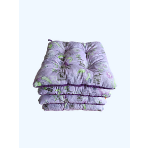 Pamučni jastuk za stolice, dvostrani, ljubičasti + lila sa motivom ptica, 4 komada