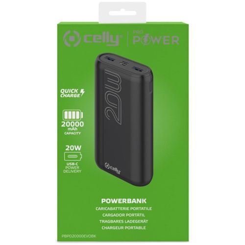 CELLY Powerbank EVO od 20000mAh u CRNOJ boji slika 3