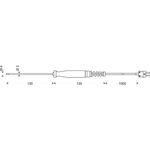 Greisinger GOF130CU potopno/utično senzor  -65 do 500 °C  Tip tipala K slika 2