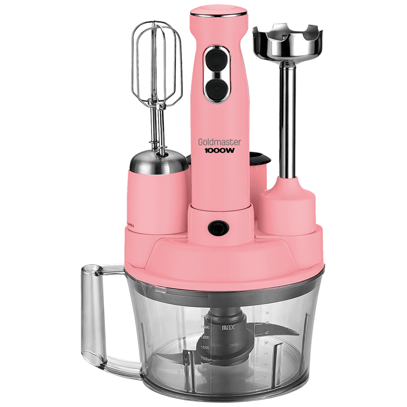 Goldmaster Goldmaster Štapni mikser sa posudom, 5u1, 1000 W, Multipraktik – GM-7239P Elena Max Pink image