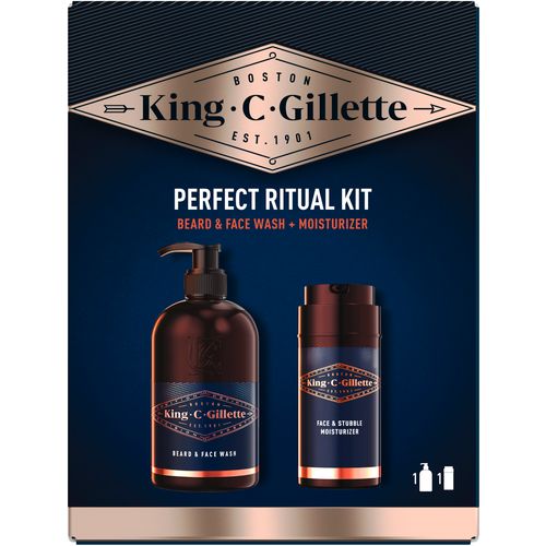 King C. Gillette poklon paket gel za pranje brade i krema slika 1