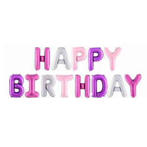 FB6P-000 Folijski balon Happy Birthday Mix boja 340x35cm