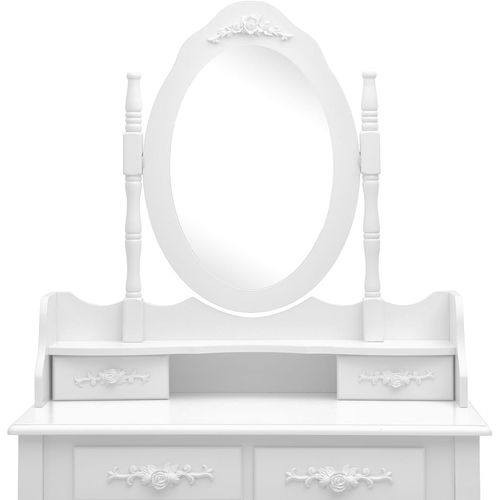 Toaletni stolić sa stolcem bijeli 75x69x140 cm drvo paulovnije slika 7