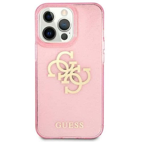 Guess maska za iPhone 13 Pro ružičasta hardcase Glitter 4G Big Logo slika 3