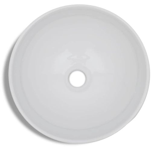 Umivaonik s miješalicom keramički okrugli bijeli slika 23