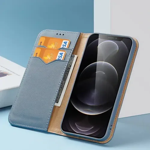 DUX DUCIS Hivo – kožna torbica novčanik za Apple iPhone 13 Pro plava slika 3