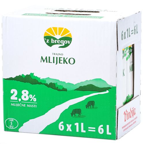 Z bregov trajno mlijeko 2,8% mm 6x1l XXL slika 1