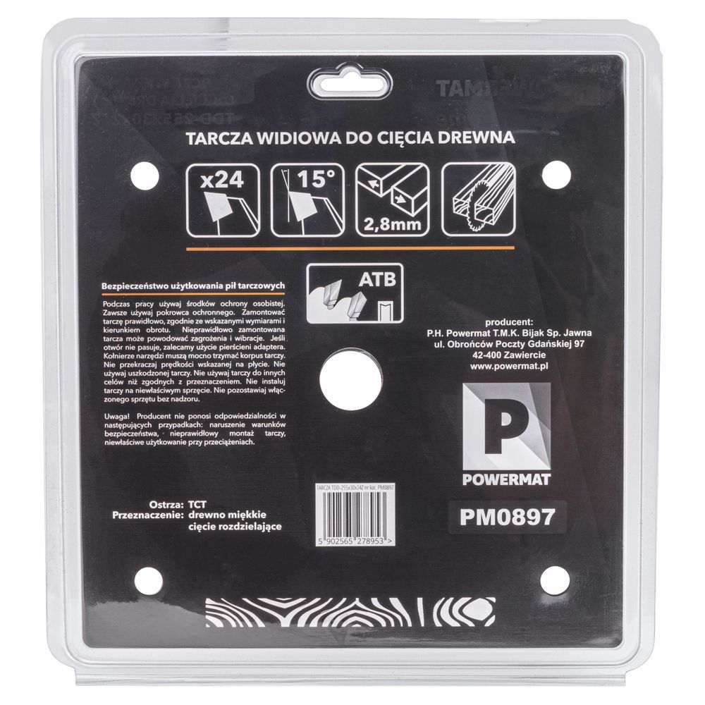 Karbidna lista pile za drvo 255x30 24z TDD-255x30x24Z slika 4