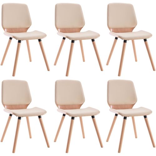 Blagovaonske stolice od umjetne kože 6 kom krem slika 2
