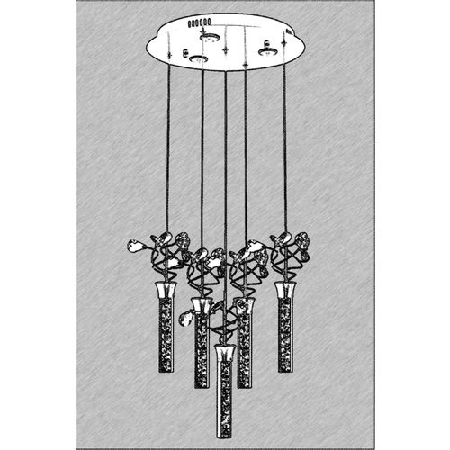 Luster AV-1753-5KT Chrome sa LED Tehnologijom slika 2