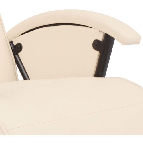 Masažna fotelja od umjetne kože bijela slika 4