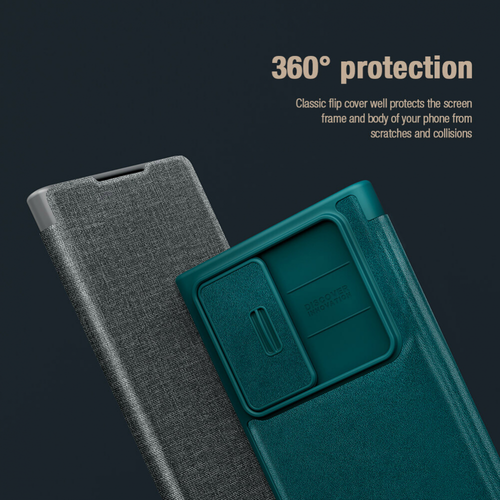 Futrola Nillkin Qin Pro (plain leather) za Samsung S918B Galaxy S23 Ultra zelena slika 11