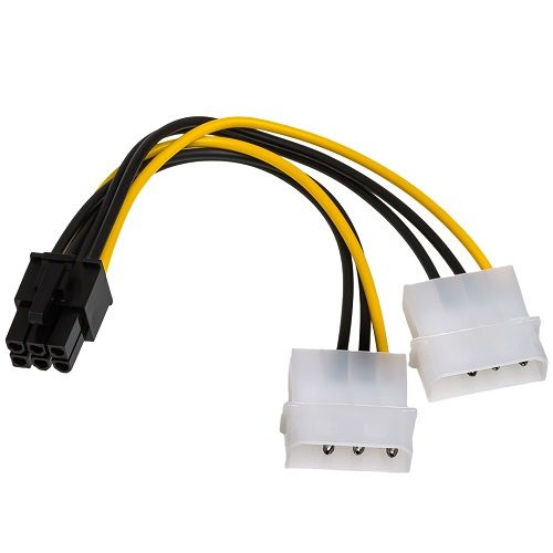 Adapter za napjanje VGA 6PIN M. na 2 x Molex slika 1