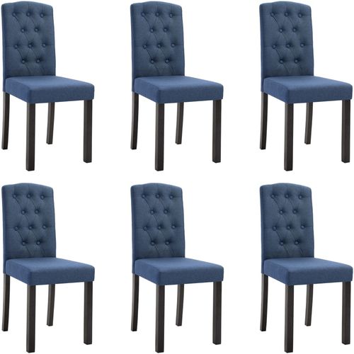 Blagovaonske stolice od tkanine 6 kom plave slika 2