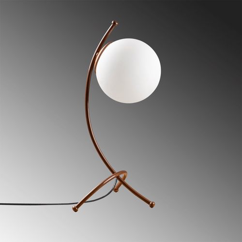 Opviq Stolna lampa YAY, vintage- bijela, metal- staklo, 23 x 18 cm, visina 43 cm, promjer kugle 15 cm, duljina kabla 200 cm, E27 40 W, Yay - 5012 slika 6