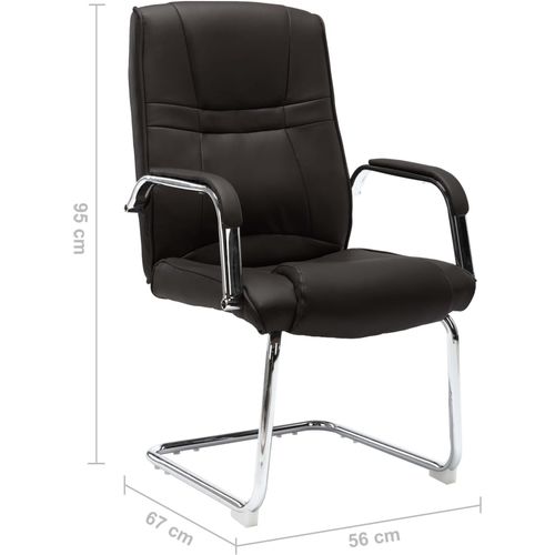 Konzolna uredska stolica od umjetne kože crna slika 6