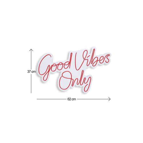 Good Vibes Only 2 - Red Red Decorative Plastic Led Lighting slika 6