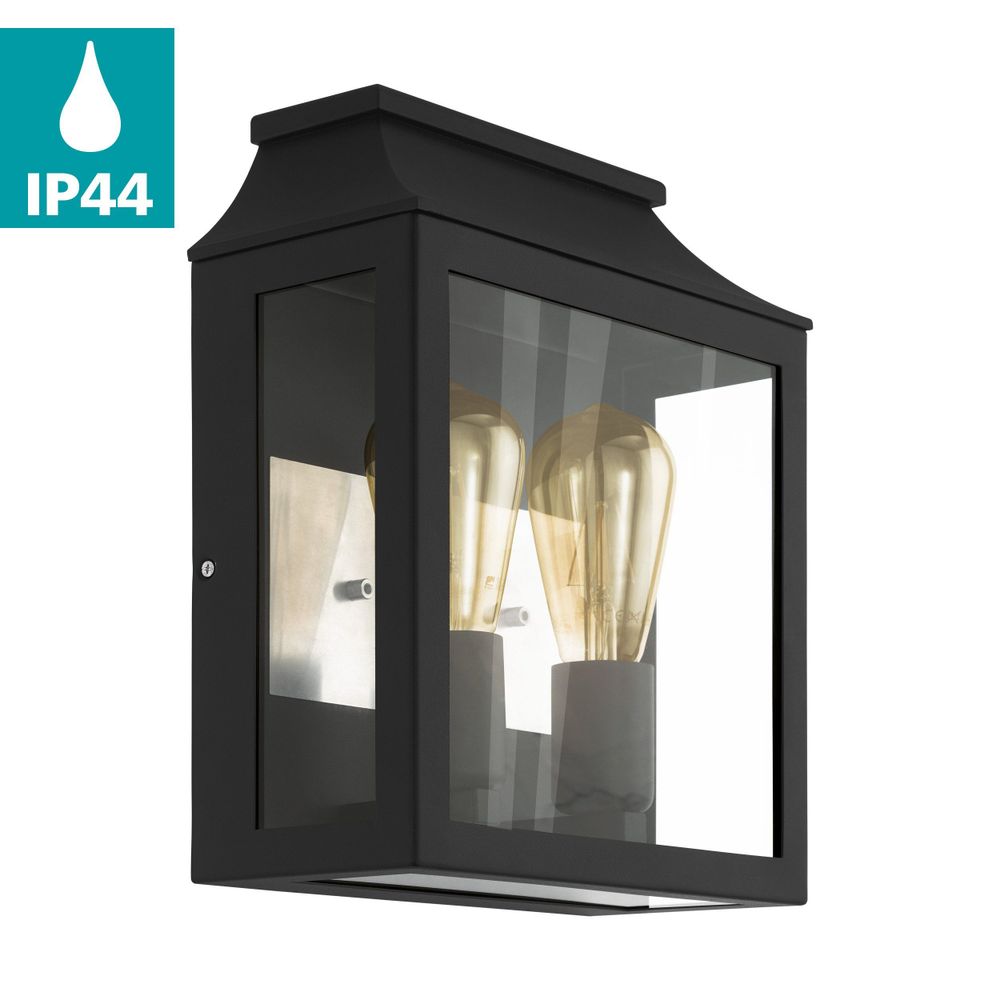 Eglo Soncino Vanjska Zidna Lampa, E27, Aluminij Gus/crna slika 3