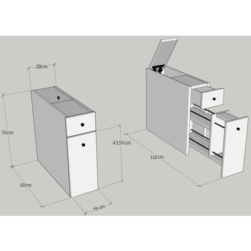 Calencia - Oak Oak Bathroom Cabinet slika 5