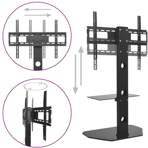 Okretni podni nosač za TV VESA 600 x 400 mm s policom slika 7