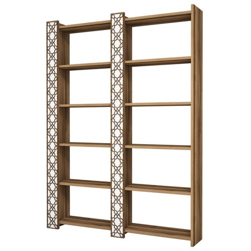 Woody Fashion Polica za knjige, City 2 - Walnut, White slika 3