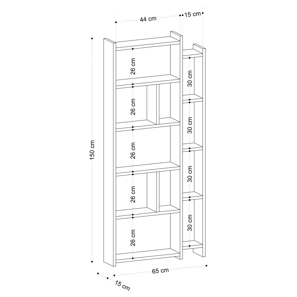 Momo Oak Bookshelf slika 4