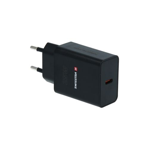 SWISSTEN punjač za AC220, 1xUSB-C, PD 25W, za iPhone i Samsung, crni slika 5