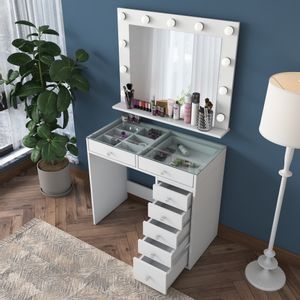 BJ117 - 2788 White Make-Up Table