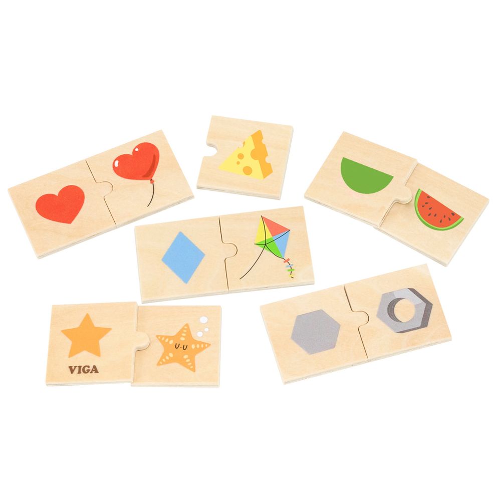 Viga puzzle set koji kombinira oblike i predmete slika 4