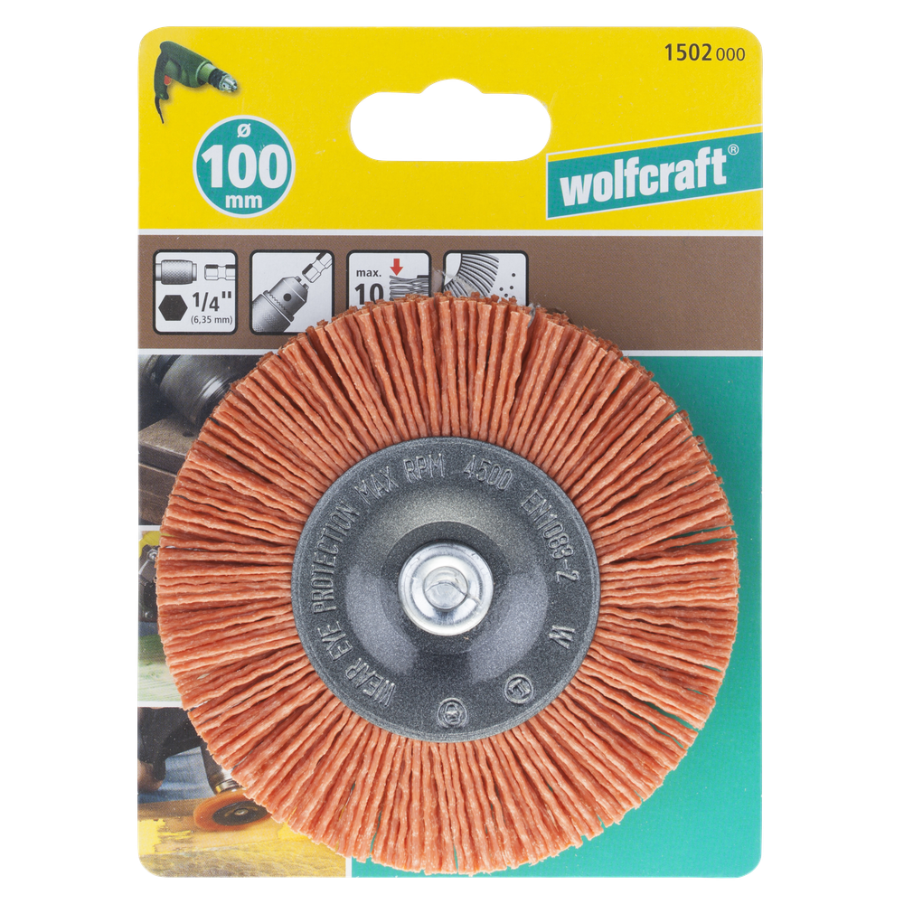 Wolfcraft Četka Kružna Najlonska Gruba fi 100x23/10x1,2 mm Prihvat 1/4" - 1502000 slika 5