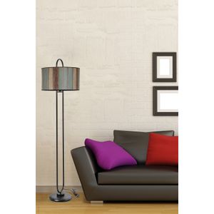 Elips Lambader Siyah Ayak Renkli Abajurlu Multicolor Floor Lamp