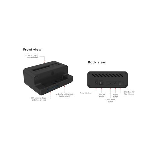 Icybox IB-2914MSCL-C31 docking station and cloning for M.2 NVMe SSD &amp; 2.5''/3.5'' SATA SSD/HDD slika 13