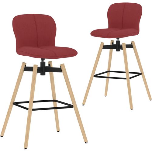 Okretne barske stolice od tkanine 2 kom boja vina slika 37