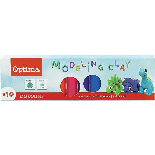 Plastelin OPTIMA 200g, 10 boja u karton.kutiji 100101 slika 3