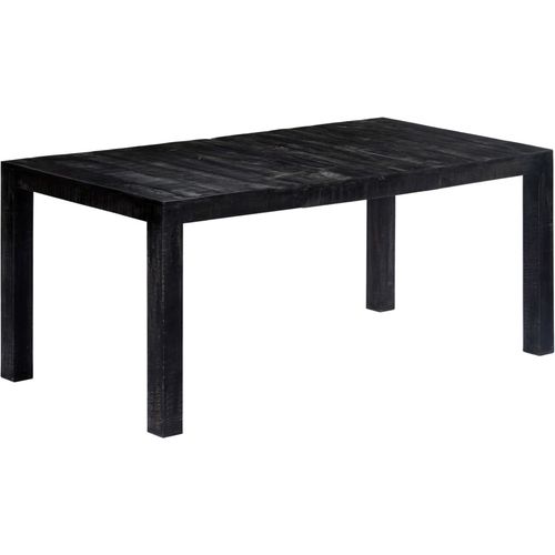 Blagovaonski stol crni 180 x 90 x 76 cm od masivnog drva manga slika 24