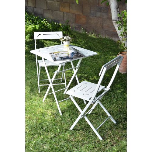 Floriane Garden Set vrtnih stolova i stolica (3 komada), bijela boja, Bistro Set 2 slika 2