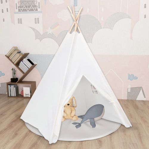 Dječji šator tipi od breskvine kore bijeli 120 x 120 x 150 cm slika 15