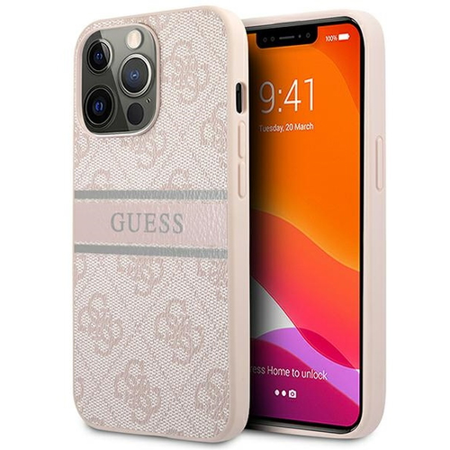 Maska Guess Stripe za iPhone 13 Pro 6.1 roze (GUHCP13L4GDPI) slika 1