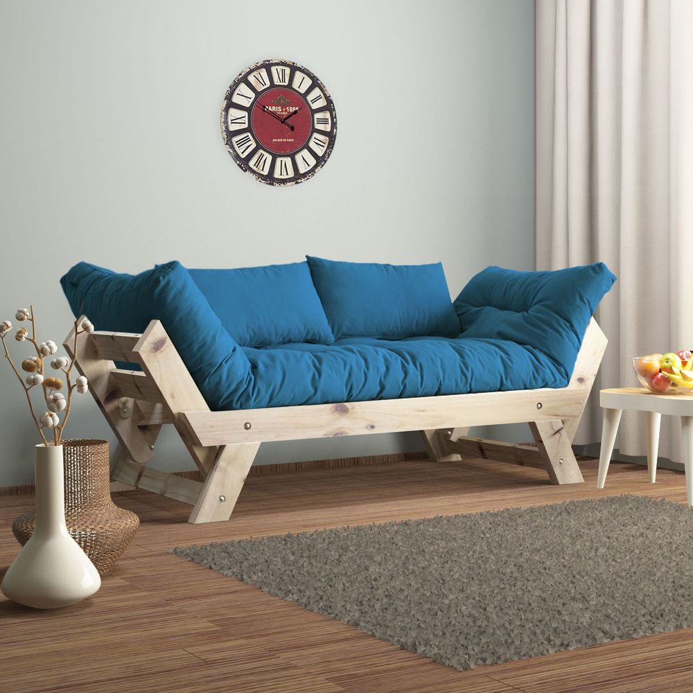 Dvosjed sofa CPT8109-210 - boje: Prirodna, Plava, Vrtna slika 1